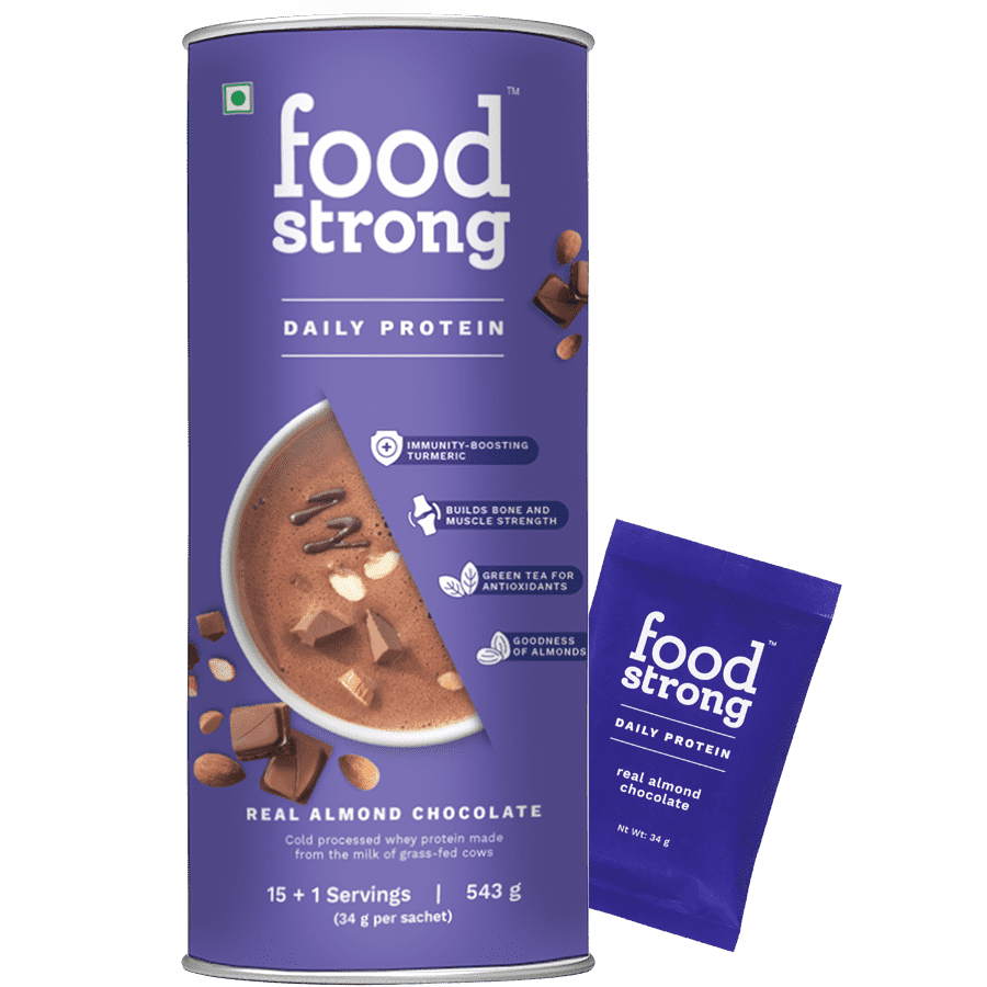 Foodstrong Daily Protein Almond Chocolate, 16 Sachets, 543 G